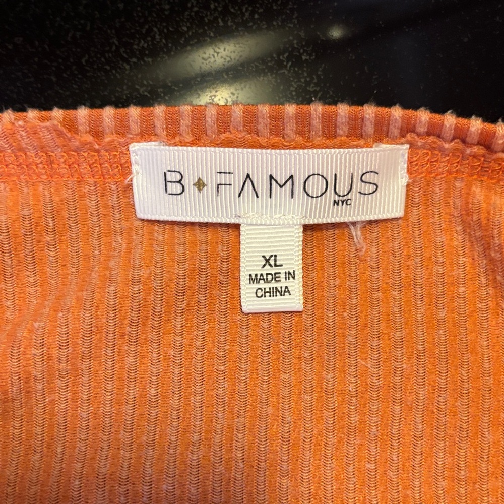 Orange Ribbed Lounge Set - Picture 2 of 4